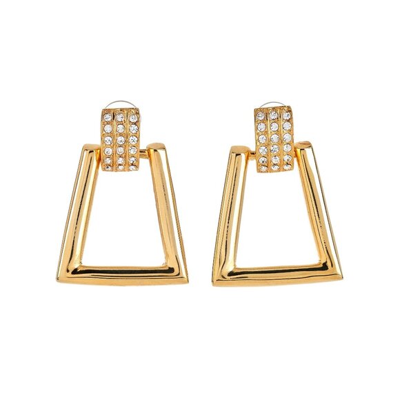 Kenneth Jay Lane Door Knocker Pierced Earrings